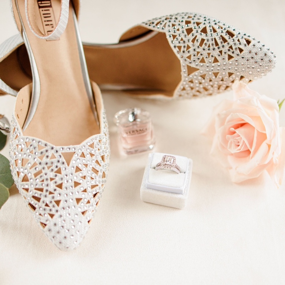 Candice Wedding Rhinestones Sequins Low Kitten Heels Pumps Dress Evening Shoes